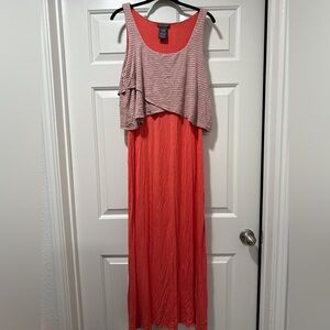 Chelsea & Theodore Gray and Coral Sleeveless Maxi Dress